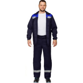 Костюм рабочий летний мужской л16-КБР с СОП синий/васильковый (размер 52-54, рост 182-188 см)