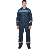 Костюм рабочий летний мужской л20-КБР с СОП синий/васильковый (размер  68-70, рост 194-200)