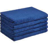 Полотенце махровое Luscan 70х140 см 400г/кв.м темно-синее 5 штук в  упаковке