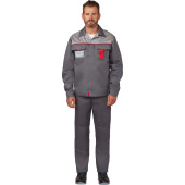 Костюм рабочий летний мужской л10-КБР темно-серый/светло-серый (размер 64-66, рост 170-176 см)