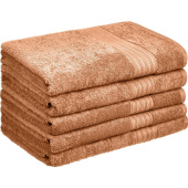 Полотенце махровое Luscan 70х140 см 400 г/кв.м бежевое 5 штук в упаковке