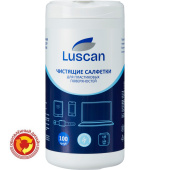 Салфетки влажные для пластиковых поверхностей LUSCAN (Attache Selection) с антистатическим эффектом (100 штук в тубе)