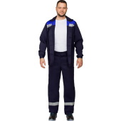 Костюм рабочий летний мужской л16-КБР с СОП синий/васильковый (размер 68-70, рост 182-188 см)