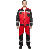 Костюм рабочий летний мужской л21-КБР с СОП красный/черный (размер 60-62, рост 170-176 см)