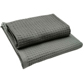 Набор полотенец вафельных 2 штуки 50x80 см/70x130 см 290 г/кв.м серый