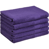 Полотенце махровое Luscan 70х140 см 400 г/кв.м фиолетовое 5 штук в  упаковке