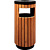 Урна-пепельница уличная Wood 40 л хромированная сталь (100x43x43 см)