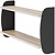 Полка Kobor S2-80/20 black/natural (чёрный муар/дуб натуральный,  800х200х500 мм)