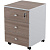 Тумба подкатная Easy Standard с замком (дуб шамони темный/серая, 400x420x563 мм, 3 ящика)