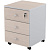Тумба подкатная Easy Standard с замком (дуб шамони светлый/серая, 400x420x563 мм, 3 ящика)